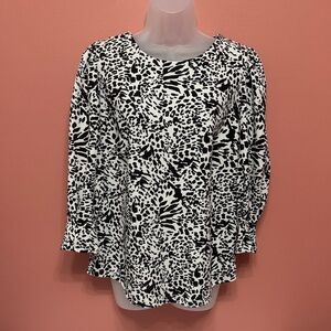 MELLODAY Black and White Patterned Shirt